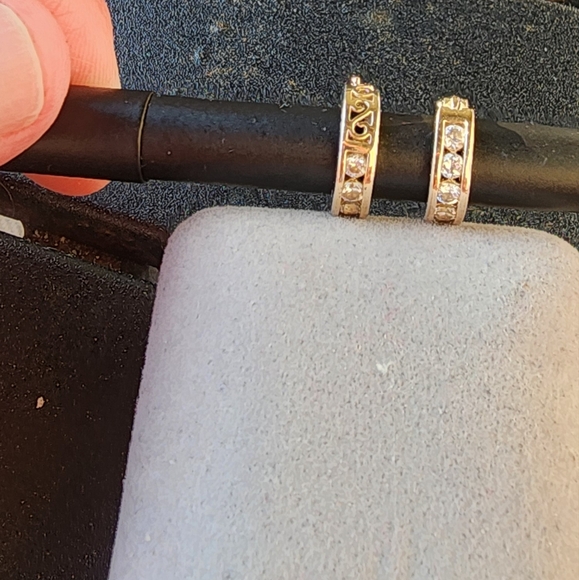 Elegant Moissanite 24k Gold On 925 Hoop Earrings - Picture 11 of 11